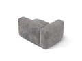 Modul stanga pentru canapea, 1 loc, Martina-212, Micadoni Home, 121x106x75 cm, velur, gri deschis