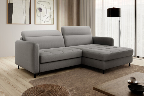 Coltar extensibil dreapta 3 locuri ELTAP, RT-03MAN, Gomsi, 228x165x100 cm, lemn/poliester, gri inchis