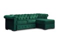 Coltar extensibil cu lada si sezlong dreapta, Chester One, L.247 l.171 H.74, stofa, Velvet Louvre Green