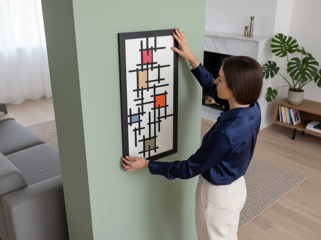 Tablou decorativ, Gridium, Dimensiune: 35 x 68 cm, Multicolor - view 3