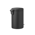 Cos de gunoi cu pedala, Brabantia, NewIcon Mineral Infinite Grey, 12 L, 33.8x25.1x41.1 cm, otel, gri
