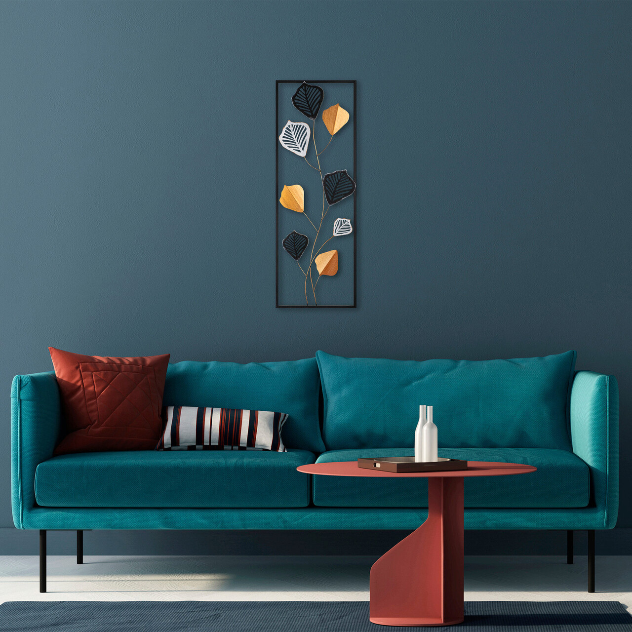 Decoratiune de perete, Crabtree, Metal, Dimensiune: 32 x 90 cm, Multicolor - 2 | YEO