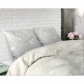 Lenjerie de pat pentru doua persoane Twinkle Stars Grey, Sleeptime, amestec bumbac
