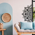 Decoratiune de perete, Mandala 1, Metal, Dimensiune: 154 x 78 cm, Negru