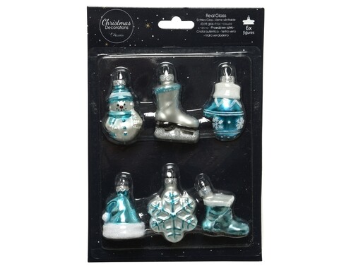 Cutie cu 6 globuri asortate Ice Christmas , Decoris, sticla, multicolor
