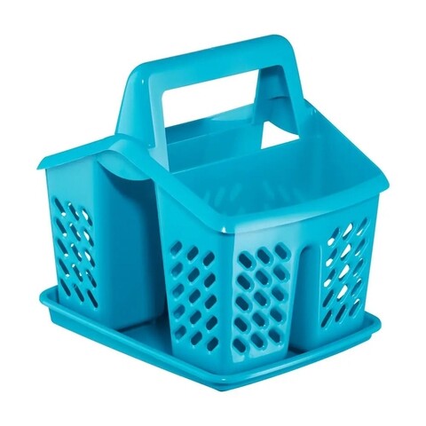 Uscator tacamuri 4 compartimente albastru asca, domotti, 17x14x18 cm, albastru