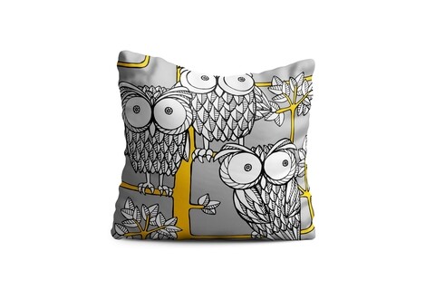 Perna decorativa owl zoom, oyo kids, 43x43 cm, poliester, multicolor