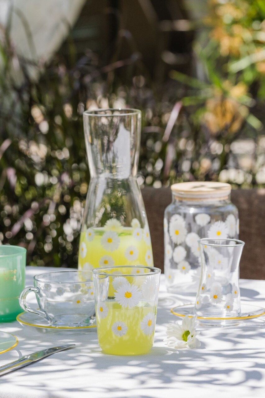 Set de pahare pentru ceai (12 bucăți), L'essentiel Maison, 127RKL1204, Farfurie: 12,6 x 12,6 x 1,5 cm (6 bucăți), Transparent / Galben - view 3