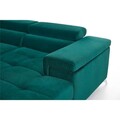 Coltar extensibil stanga 5 locuri ELTAP, Edr-99, Eduardo, 337x205x88 cm, lemn/poliester, verde inchis