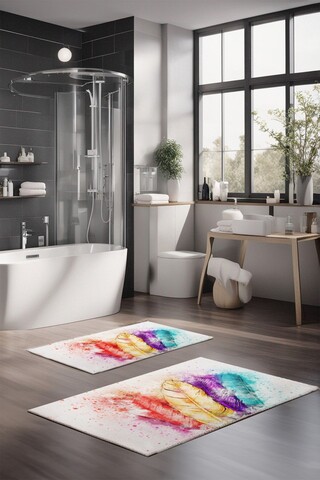 Set covorase de baie, Cartwright, CT-5168, Poliester, Multicolor