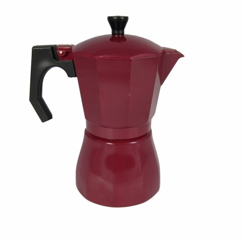 Cafetiera Italian Garneti, Jocca, 10 x 16 x 19 cm, aluminiu, rubiniu