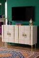 Consola, Hanah Home, Ilay 120, 120x75x32 cm, White / Travertine / Gold