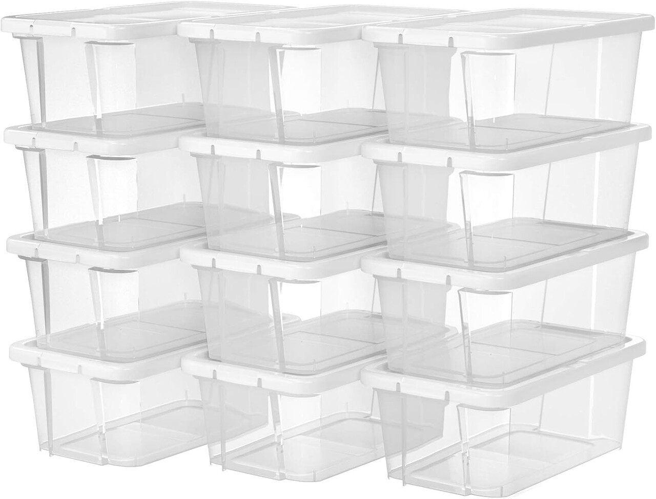 Set 12 cutii de pantofi, Songmics, 34.5x19.5x12.5 cm, polipropilena, transparent - view 5
