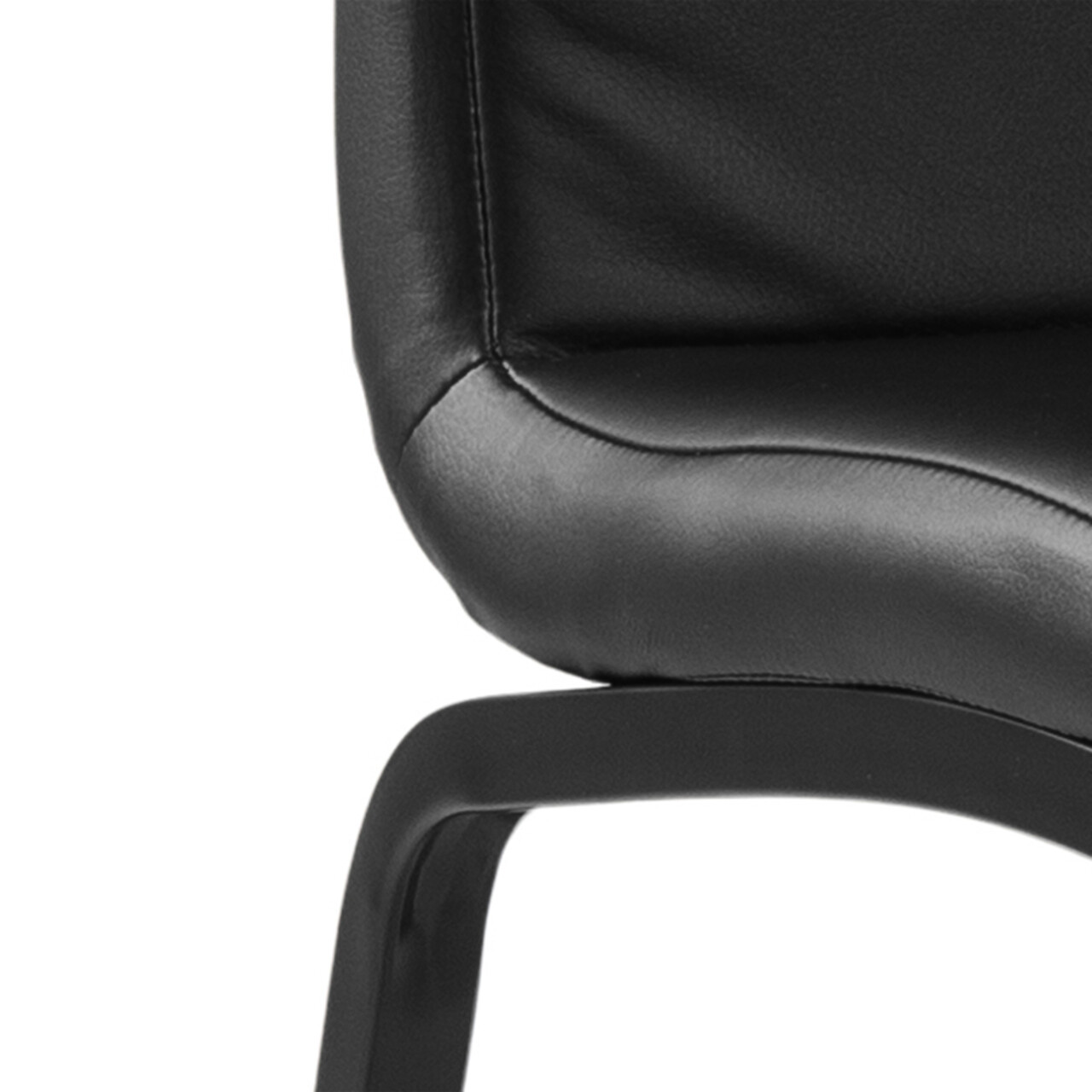 Scaun Asama, Actona, 43.5x57x95 cm, piele ecologica/otel, negru - view 2