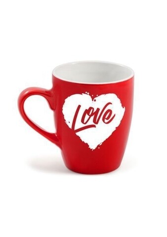 Cana love, 300 ml, portelan, rosu