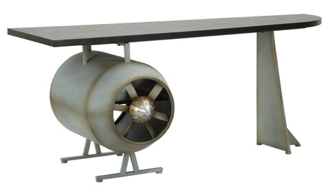 Birou Aviator, Mauro Ferretti, 181×70.5×71 cm, fier, negru/gri