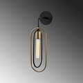 Aplica de perete, Cerco - 3151, Tatum, 14 x 17 x 45 cm, 1 x E27, 40W, negru/auriu