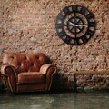 Ceas de perete, Stone, Metal, Dimensiune: 50 x 50 cm, Negru