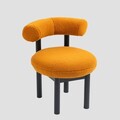 Scaun Pacis, Homla, 65.5x59.5x75.5 cm, lemn/MDF/poliester, mustar/negru