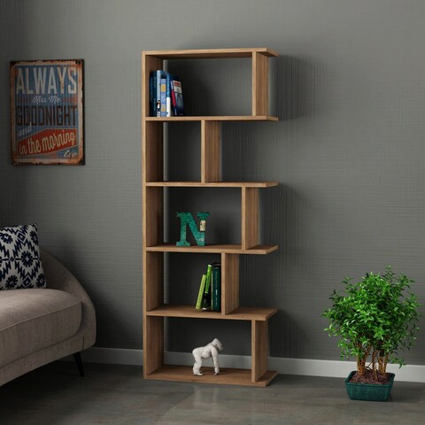 Corp biblioteca, decortie, tapi, 62x161x28 cm, stejar