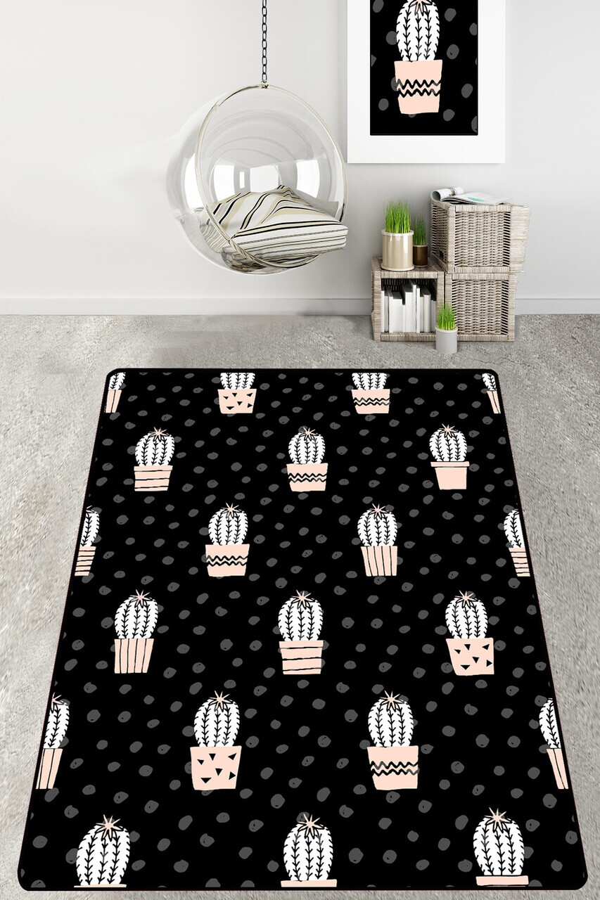 Covor, Temperature Djt, 150x240 cm, Negru / Alb / Gri