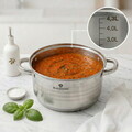 Oala cu capac Blaumann, Gourmet, BL-1008W, 20 cm, 4.3L, inox, argintiu