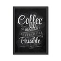 Tablou decorativ, Coffee 2 (40 x 55), MDF , Polistiren, Alb/Negru