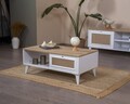 Masuta de cafea, Wolina, Mount, 55x100x45 cm, MDF , Alb / Stejar