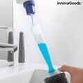 Perie de toaleta cu dozator de sapun, Bruilet InnovaGoods, fixare adeziva pe perete, 10x45 cm