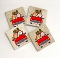 Set 4 suporturi de pahar TBA30211, Taylor, 10x10x1 cm, piatra, multicolor