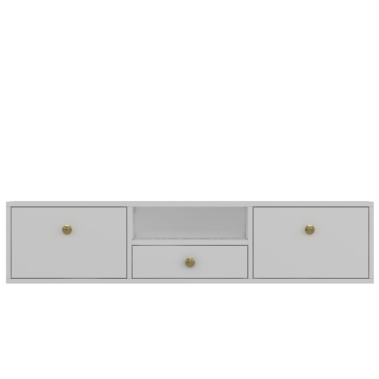 Comoda TV, Hanah Home, 1301-DROP-1, 140x30x30 cm, PAL , Alb/Auriu - view 3