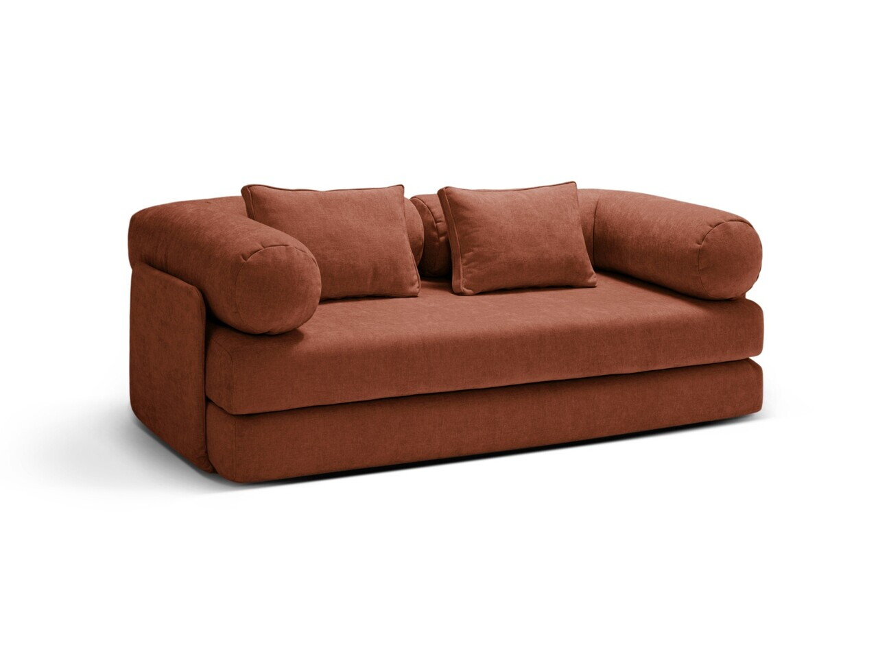 Canapea extensibila 3 locuri, Dreamy, Micadoni Home, 206x95x70 cm, tesatura structurata, caramiziu — imaginea 7