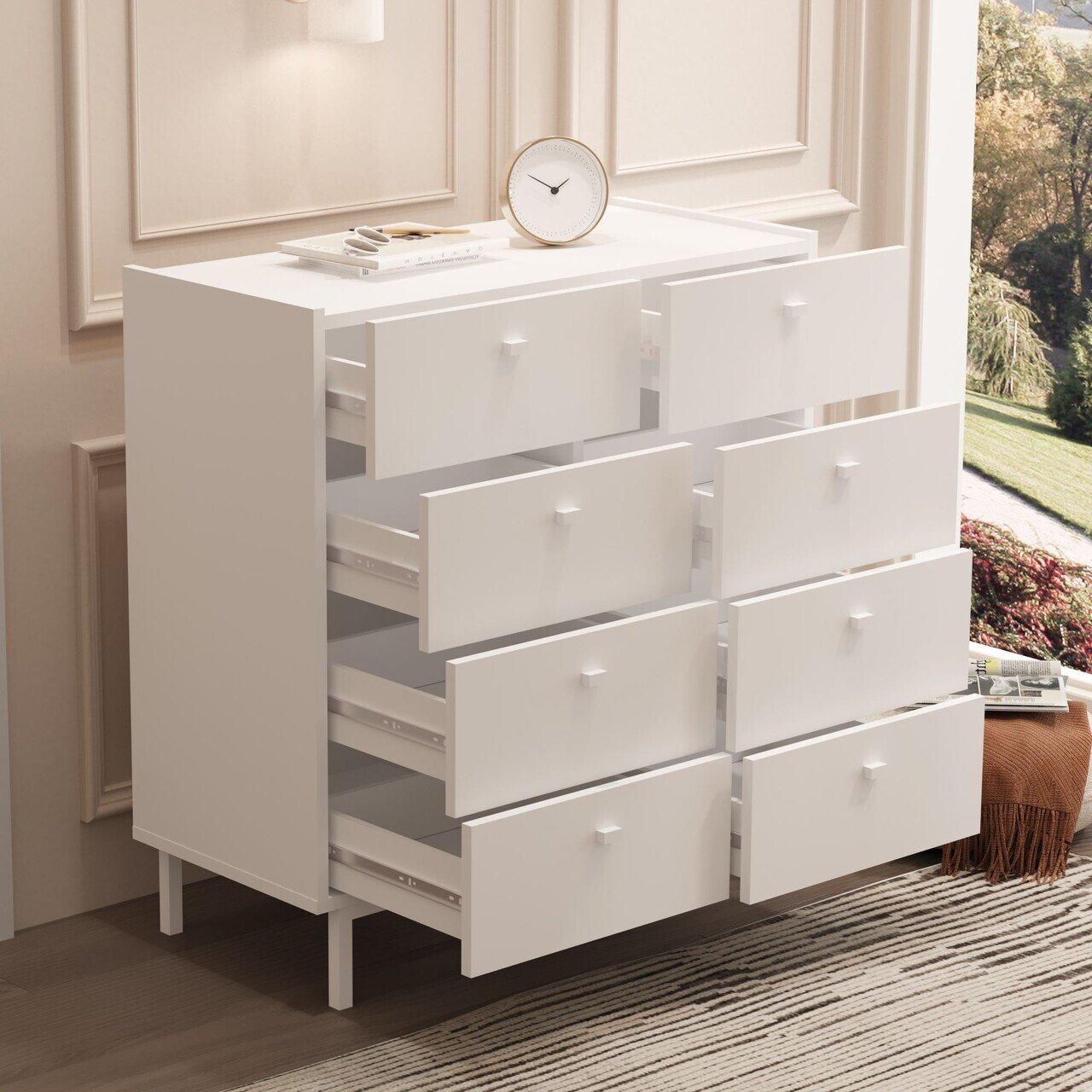 Dulap, Hanah Home, Luke, 89.4x93.1x41.8 cm, PAL, Alb — imaginea 4