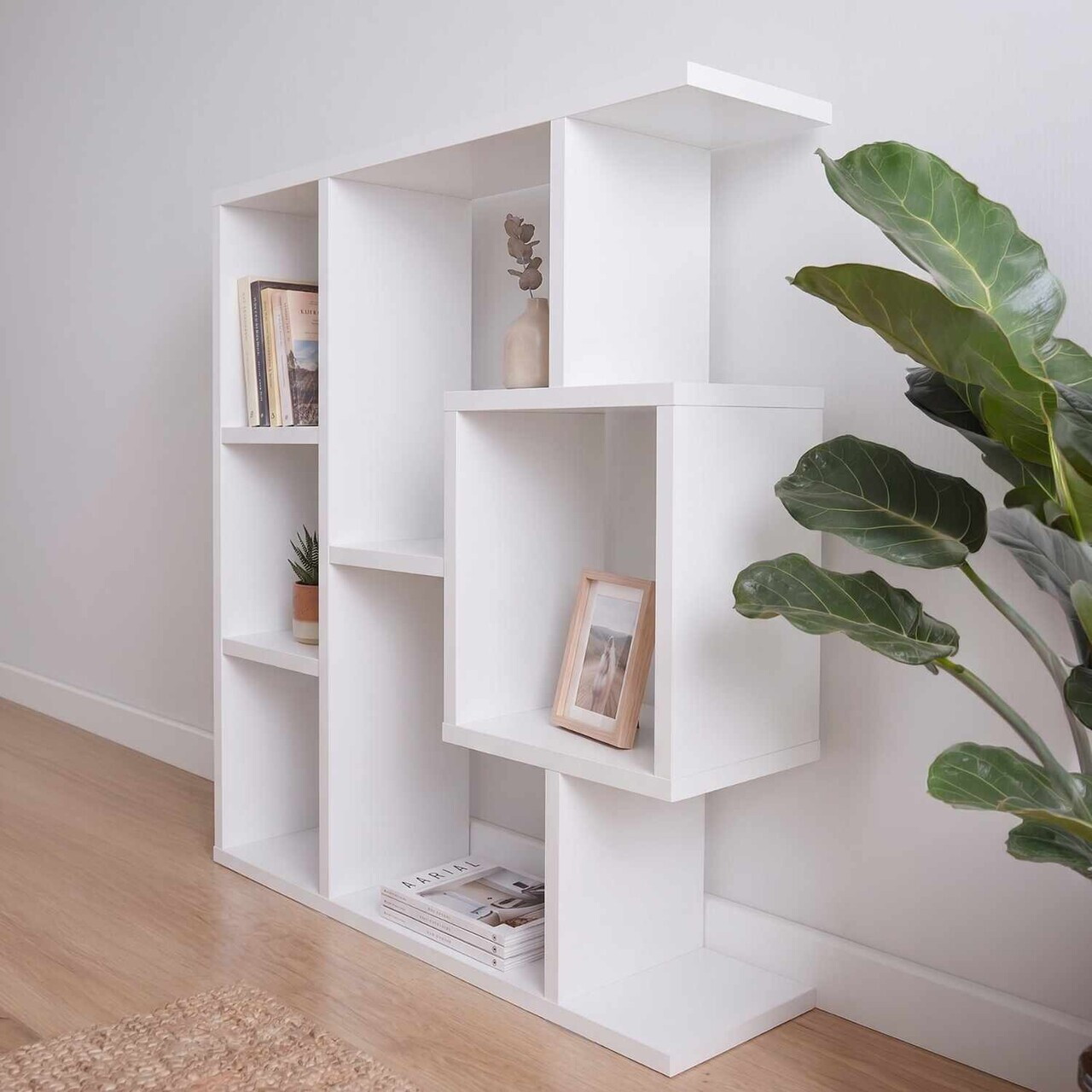 Corp biblioteca, Hanah Home, Yegane, 70.9x74.5x19.7 cm, Alb — imaginea 6