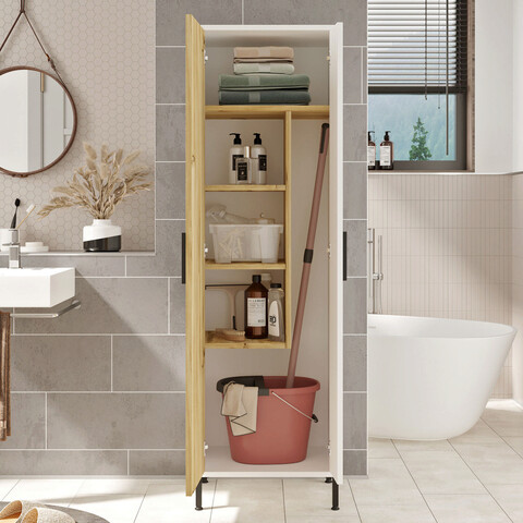 Dulap multifunctional, locelso, dy1-wk, 50.4x165x35.7 cm, nuc / alb