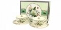Set 2 cesti cu farfurie Edith, Duo, 250 ml, portelan, multicolor
