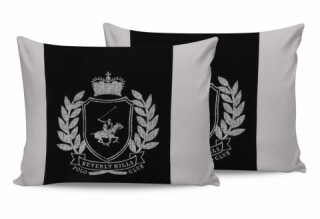 Set 2 fete de perna 50x70, 100% bumbac, Beverly Hills Polo Club, Alb/Negru