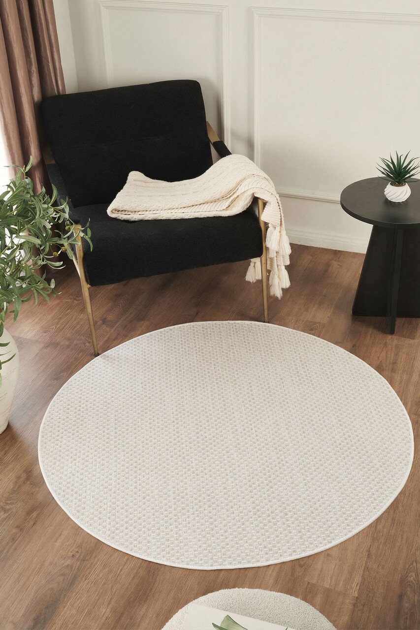 Covor (120 cm) Sisalux 3081 Round 120x120 cm Crem / Bej