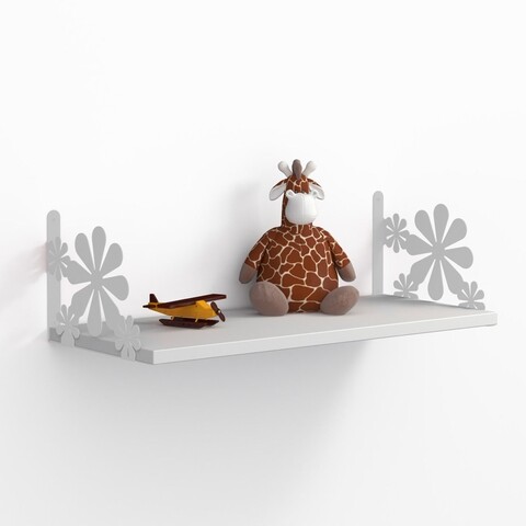 Raft pentru perete cicek, decormet, 72x20x25 cm, alb