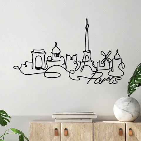 Decoratiune de perete, paris, metal, grosime: 2 mm, negru