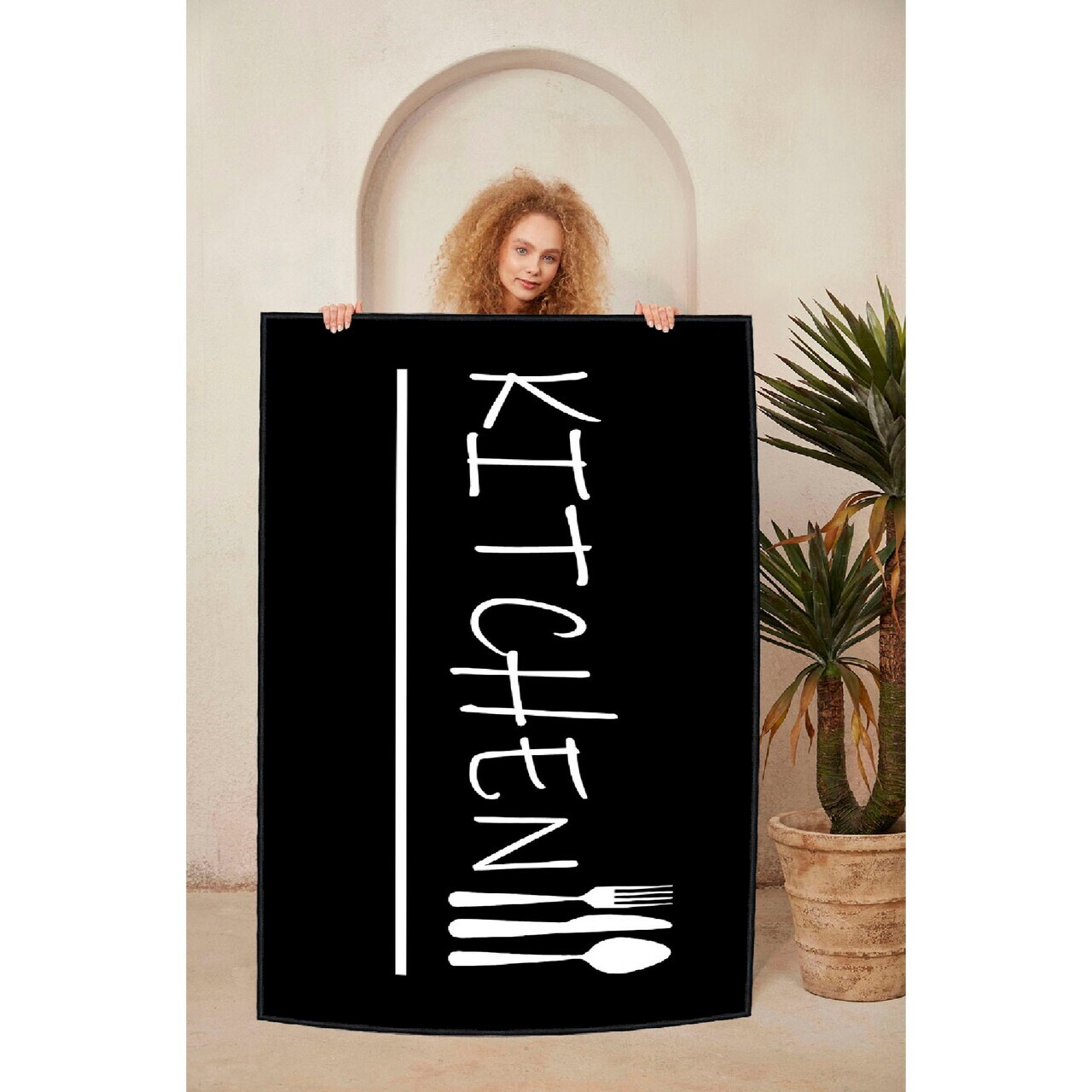 Covor, Eexfab869-Klm, 80x120 cm, Alb/Negru — imaginea 4