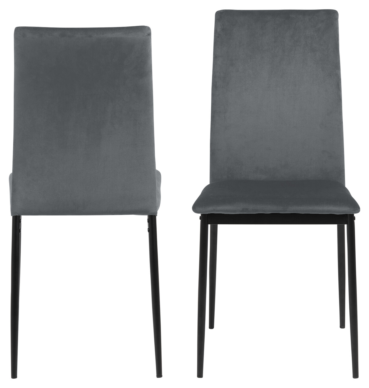 Scaun Demina, Actona, 43.5x53x92 cm, catifea/otel, gri inchis - view 8