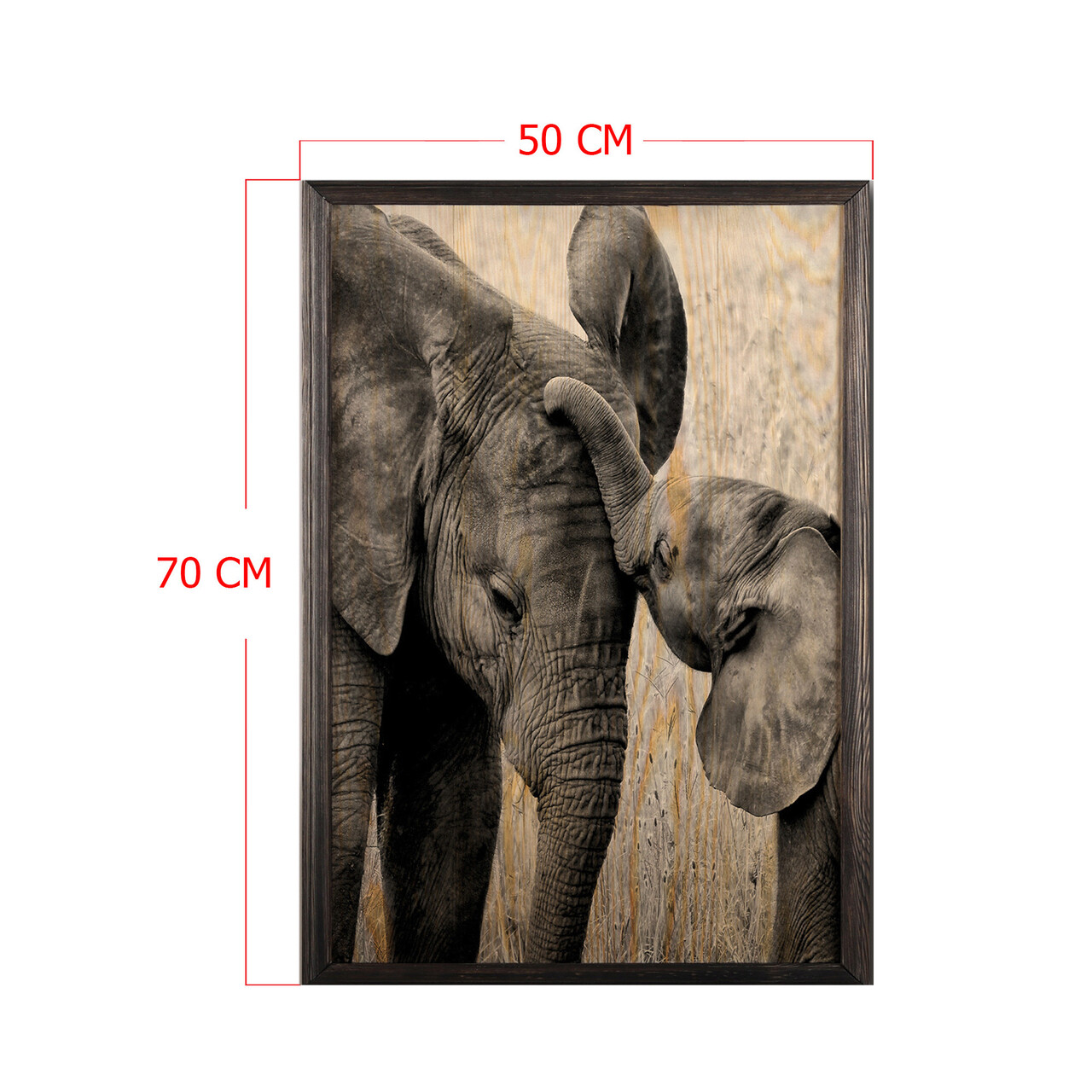 Tablou decorativ, Elephant Baby XL, Lemn, Lemn, Multicolor