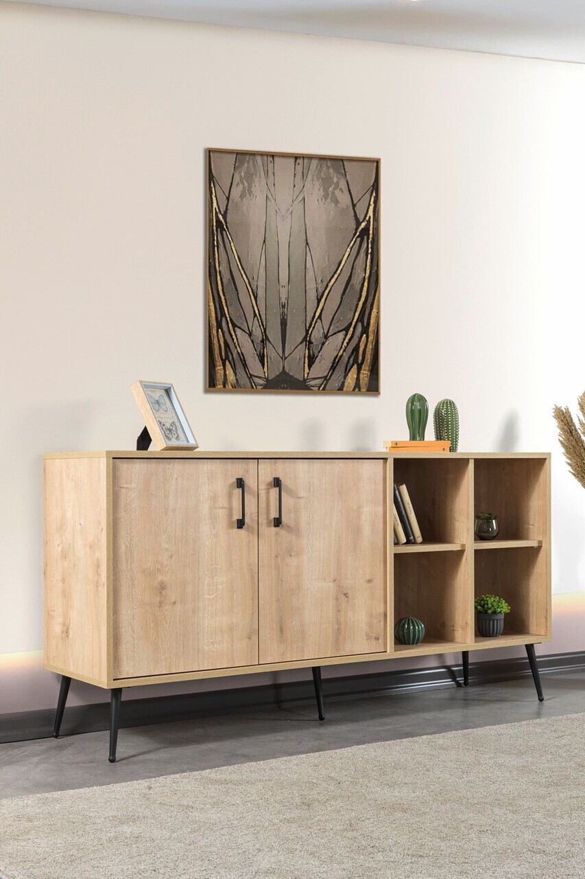 Consola, Hanah Home, Şile 4608, 160x83x44 cm, PAL, Maro — imaginea 4