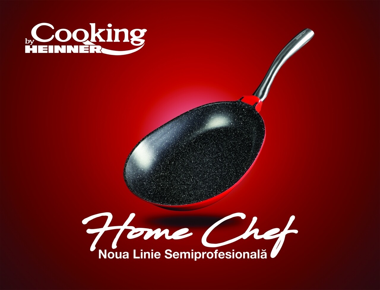 Tigaie Saltapasta Home Chef, Heinner Home, 28 X 3.5 Cm, Aluminiu Turnat, Negru/rosu