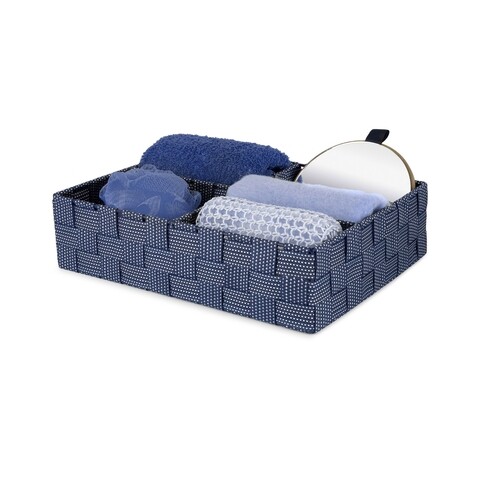 Organizator dulap cu 5 compartimente, Compactor, Toronto, 32 x 25 x 8 cm, textil, albastru/gri