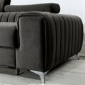 Coltar extensibil stanga 3 locuri ELTAP, LT-05NU, Grayson, 278x205x92 cm, lemn/poliester, gri inchis