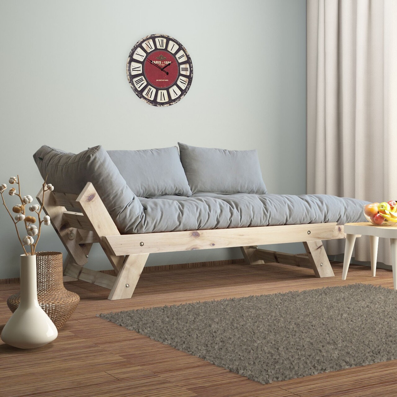Canapea de gradina cu 2 locuri, Hanah Home, CPT8107-210, Natural / Gri - view 2