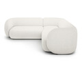 Coltar simetric 5 locuri, Kate, Micadoni, 252x252x76 cm, tesatura boucle, alb