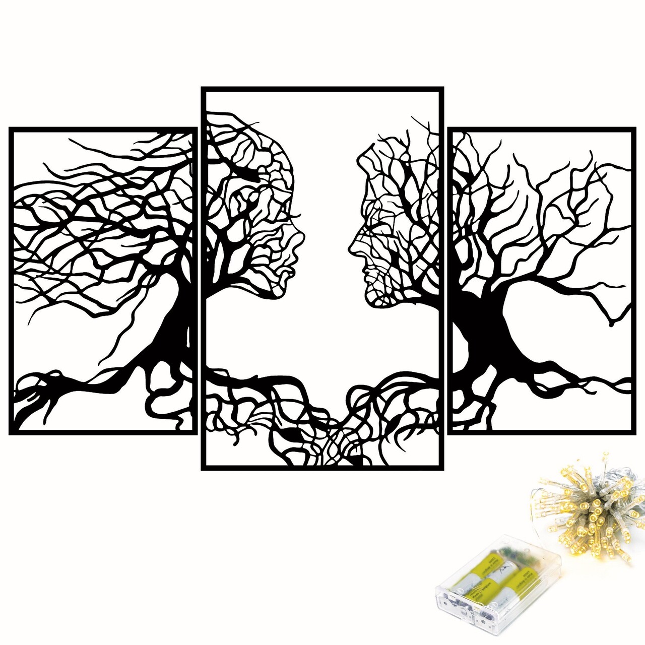 Decoratiune de perete, Tree Person 499, Dimensiuni: 71 x 116 cm, Negru - view 5